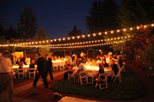 Backyard wedding lightening