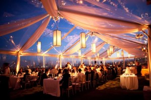 Lakeside wedding lightening